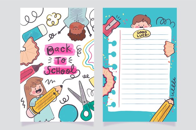 Hand drawn back to school card template