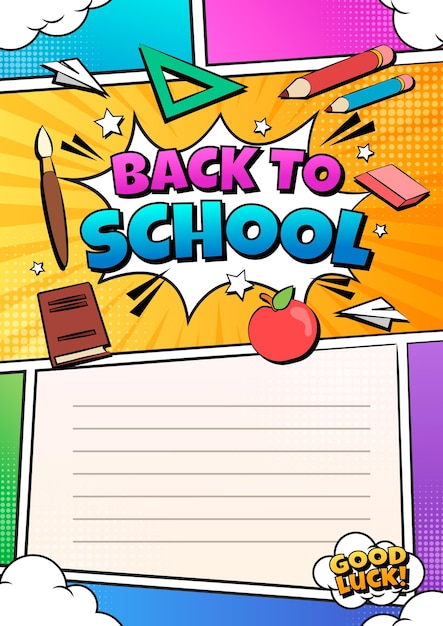 Hand drawn back to school card template