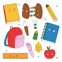 Free vector hand drawn back to school elements collection