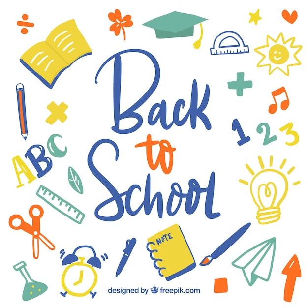 Free vector hand drawn back to school elements