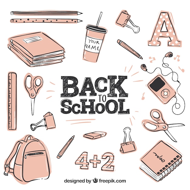 Hand drawn back to school elements