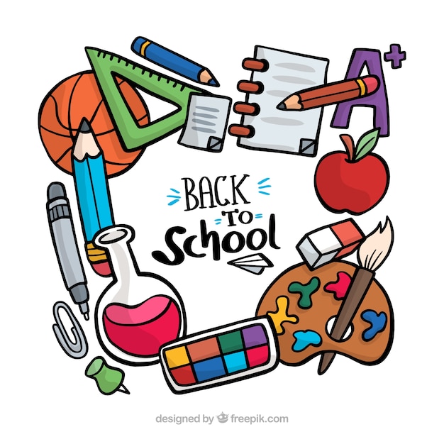 Free vector hand drawn back to school elements