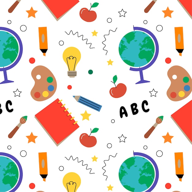 Free vector hand drawn back to school pattern design