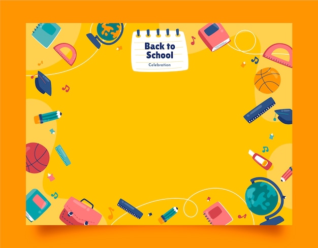 Free vector hand drawn back to school photocall template