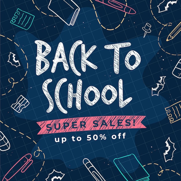 Hand drawn back to school sale promotion