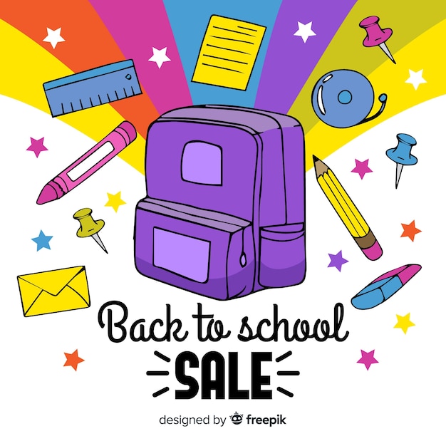 Hand drawn back to school sale – Free Vector Download | Vector Templates