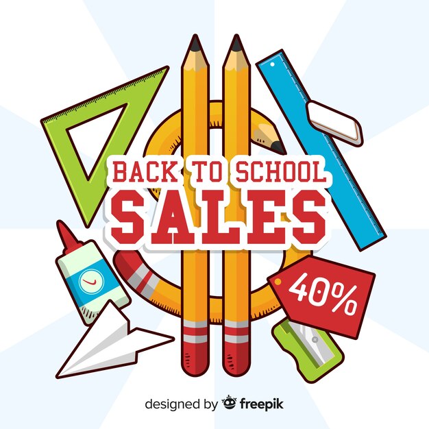 Hand drawn back to school sales background