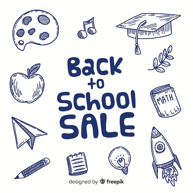 Free vector hand drawn back to school sales background