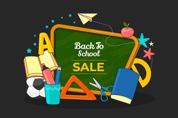 Hand drawn back to school sales background