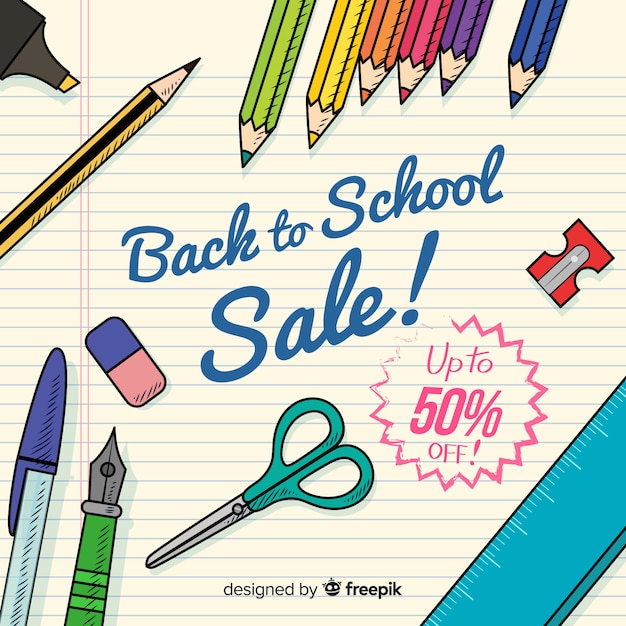 Hand drawn back to school sales