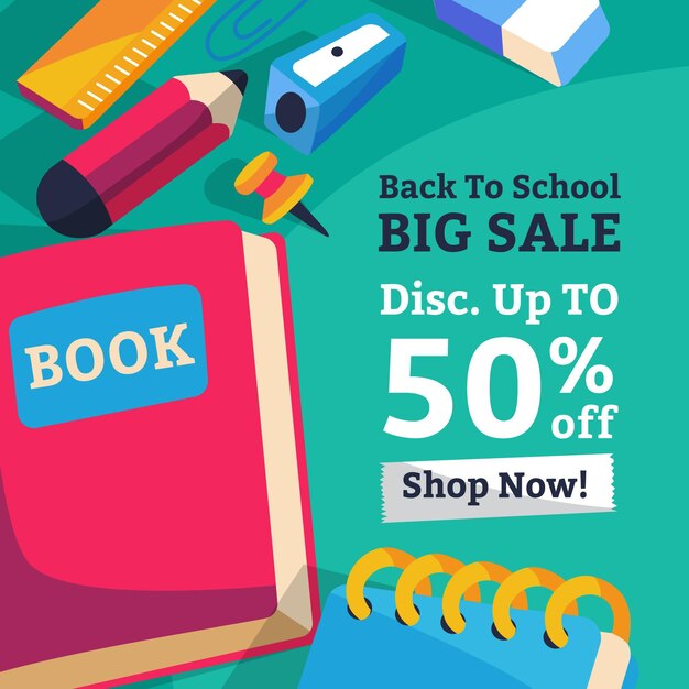 Free vector hand drawn back to school sales