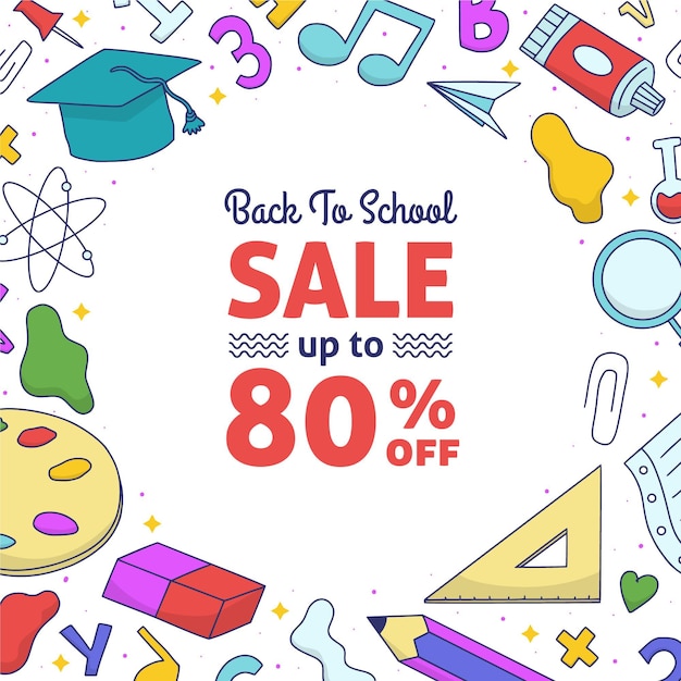 Hand drawn back to school sales