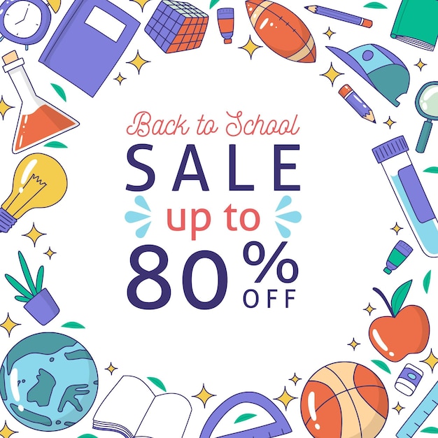 Free vector hand drawn back to school sales