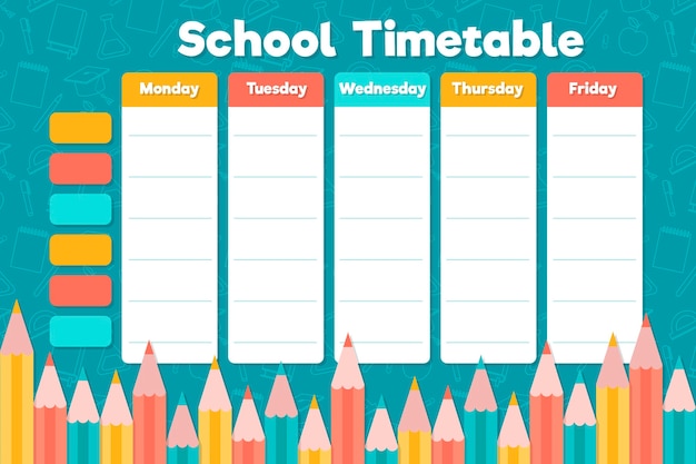 Hand drawn back to school timetable