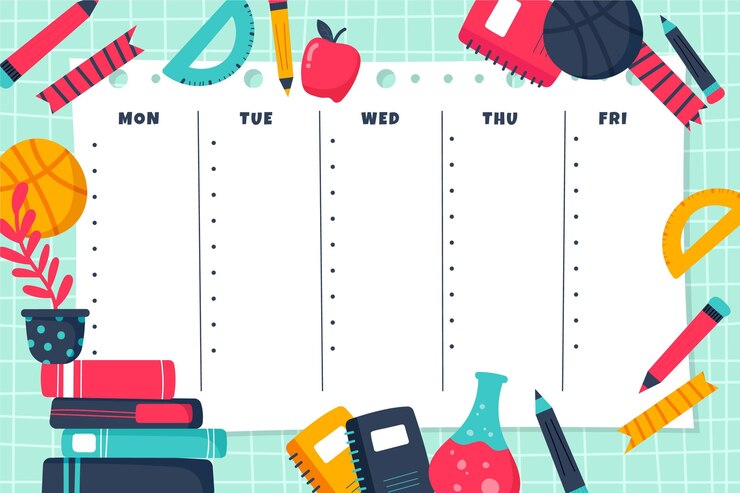 Free Vector hand drawn back to school timetable