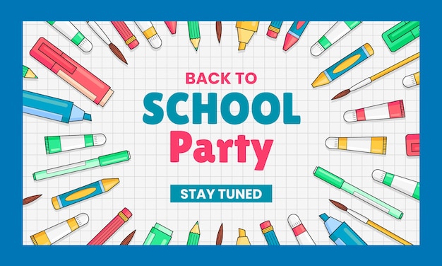 Free vector hand drawn back to school twitch background