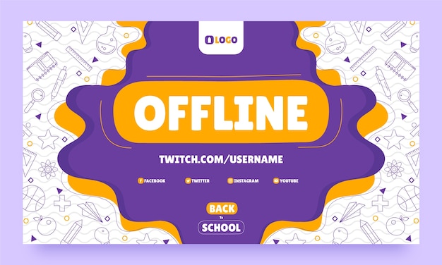 Hand drawn back to school twitch background