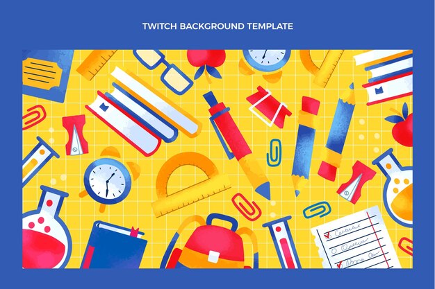 Free vector hand drawn back to school twitch background