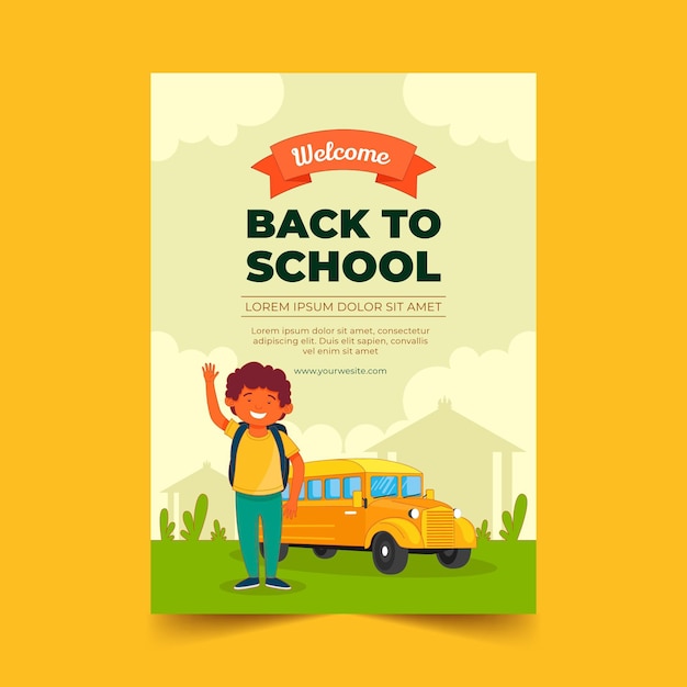 Hand drawn back to school vertical poster template