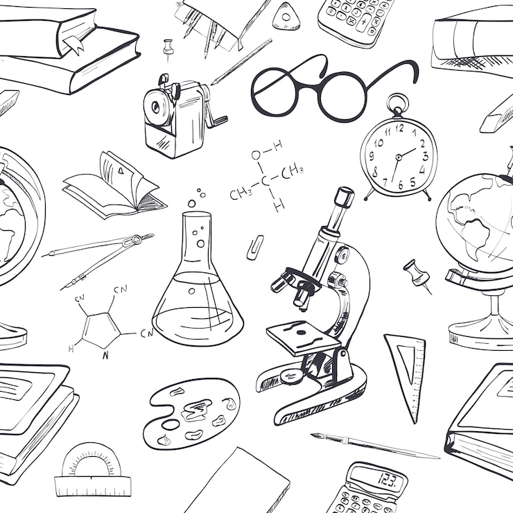 Free Vector hand drawn background about education