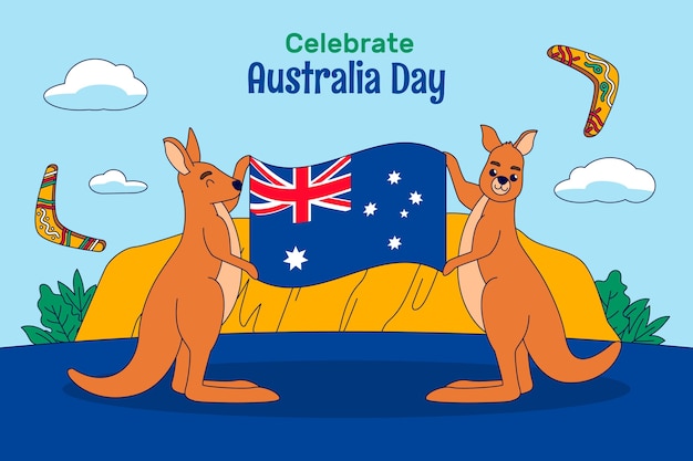 Hand drawn background for australian national day