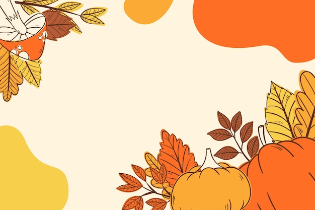 Hand drawn background for autumn celebration