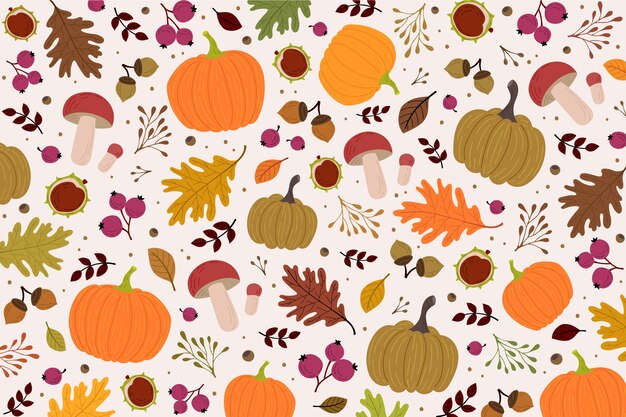 秋のお祝いの手描きの背景