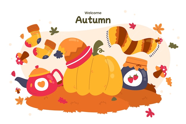 Free vector hand drawn background for autumn