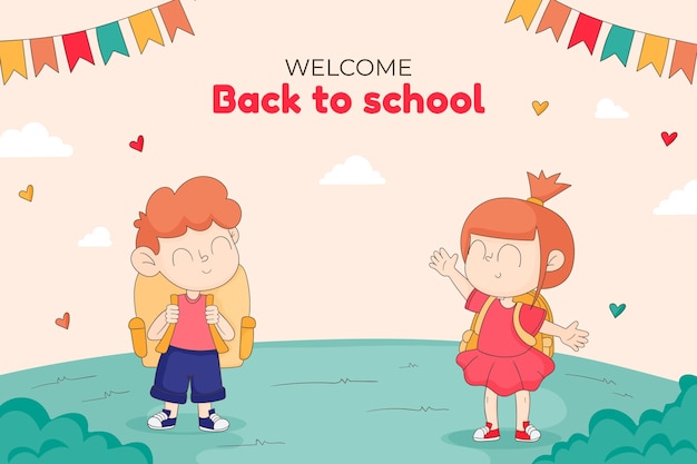 Hand drawn background for back to school season