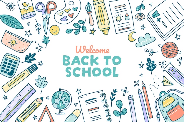 Free vector hand drawn background for back to school season