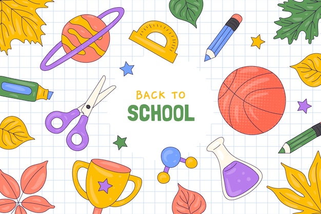 Free vector hand drawn background for back to school season