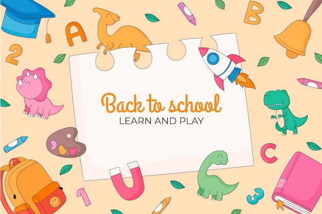 Hand drawn background for back to school season