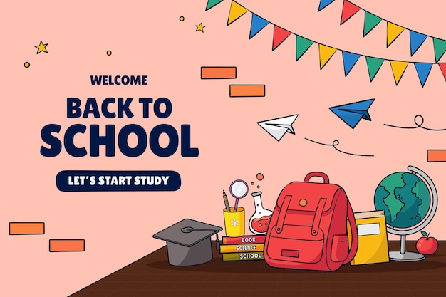 Free vector hand drawn background for back to school season