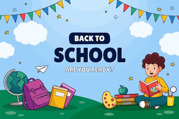 Free vector hand drawn background for back to school season