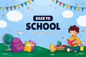 Free vector hand drawn background for back to school season