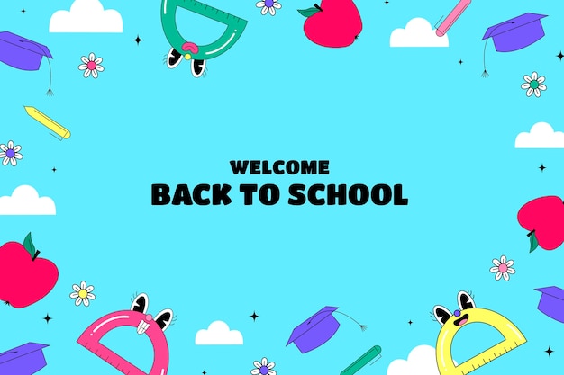 Hand drawn background for back to school season