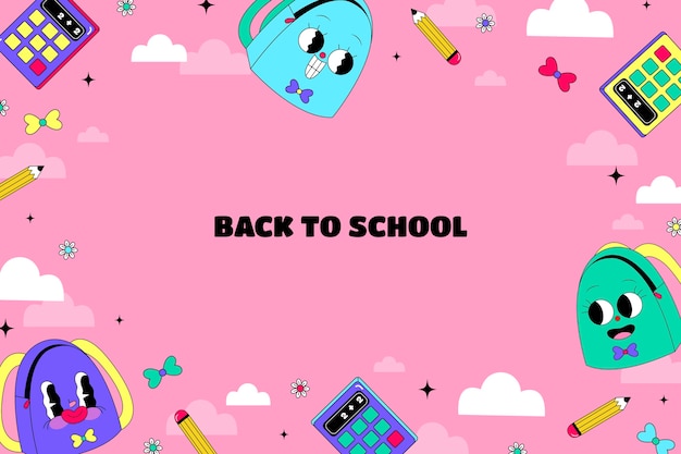 Hand drawn background for back to school season