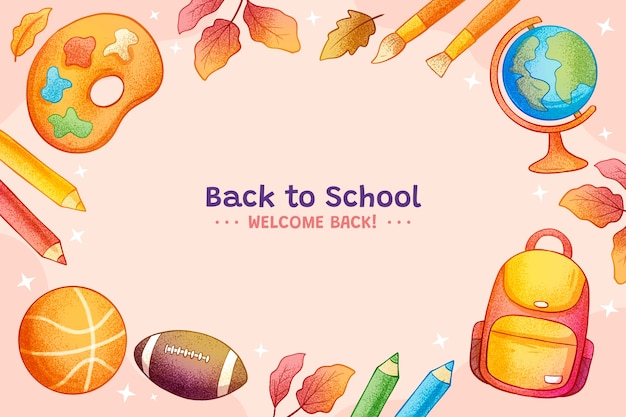 Hand drawn background for back to school season