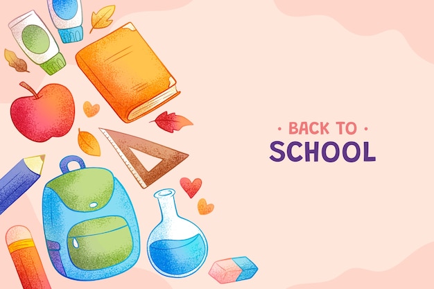 Free vector hand drawn background for back to school season