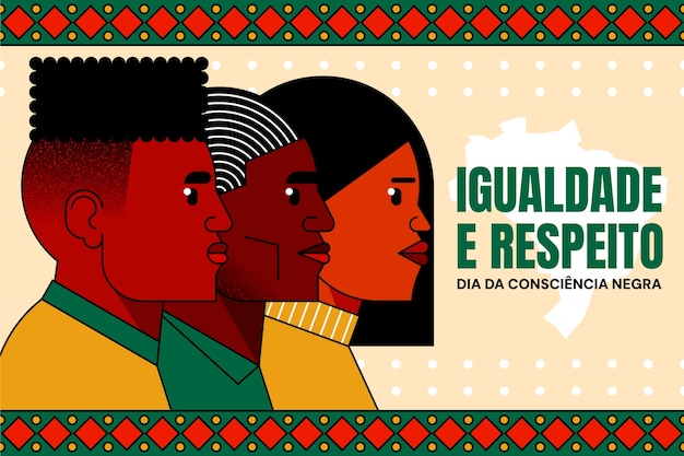 Free vector hand drawn background for brazilian black awareness day