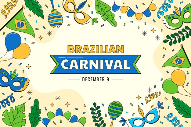 ブラジル の カーニバル 祝い の 手描き の 背景