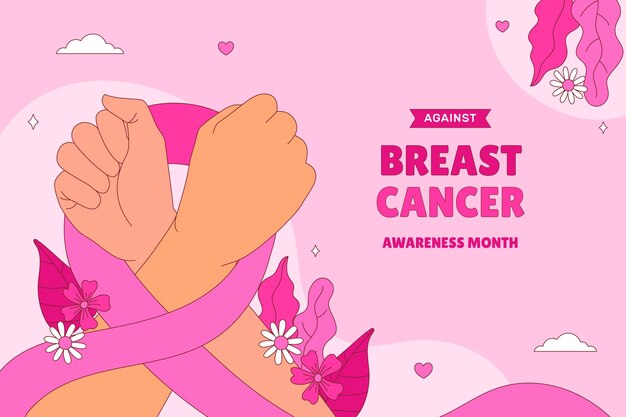 Free vector hand drawn background for breast cancer awareness month