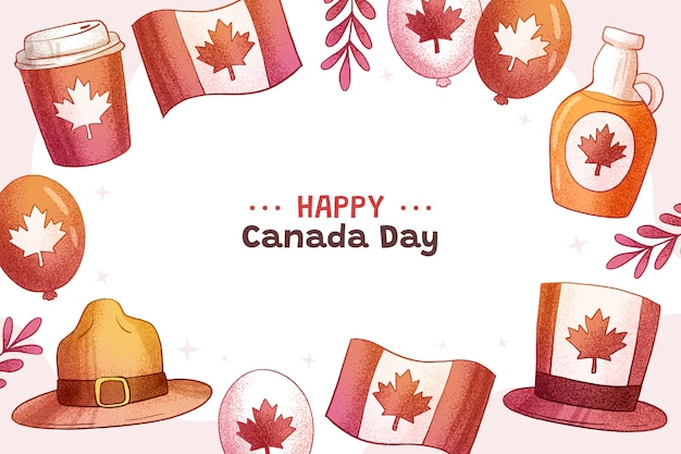 Free vector hand drawn background for canada day celebration