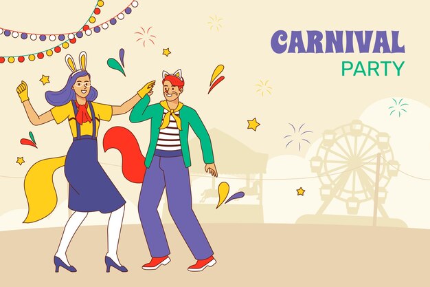 Free vector hand drawn background for carnival