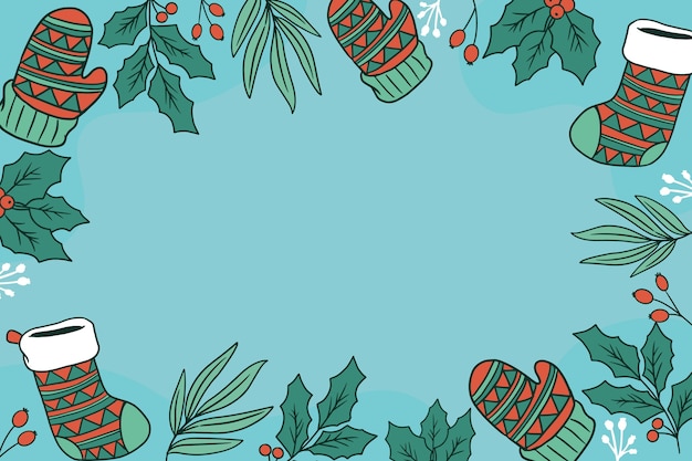 Free vector hand drawn background for christmas season celebration