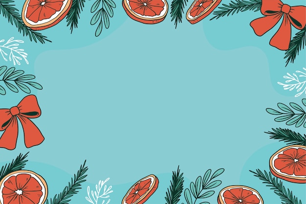 Free vector hand drawn background for christmas season celebration