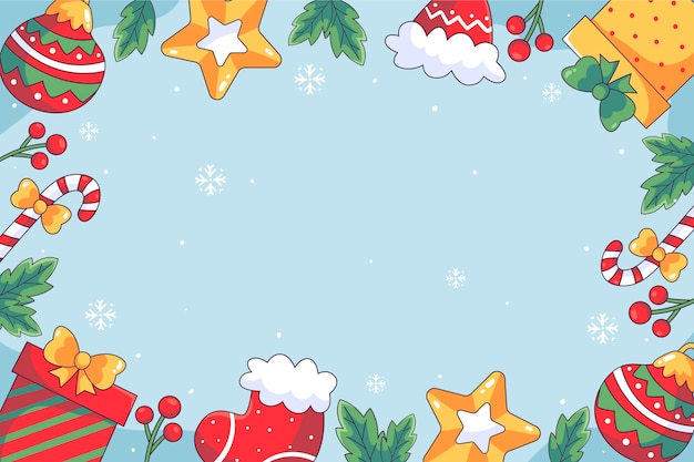 Hand drawn background for christmas season