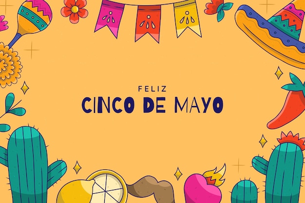 Ручной обращается фон для празднования синко де майо