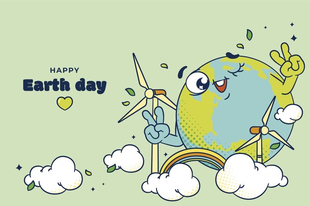 Hand drawn background for earth day celebration