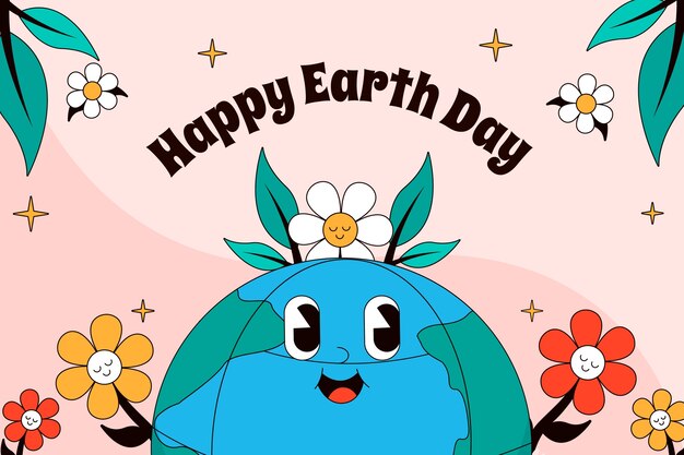 Hand drawn background for earth day celebration